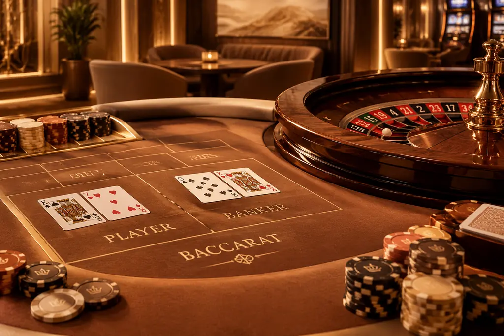 Ilustrasi Baccarat dalam suasana casino